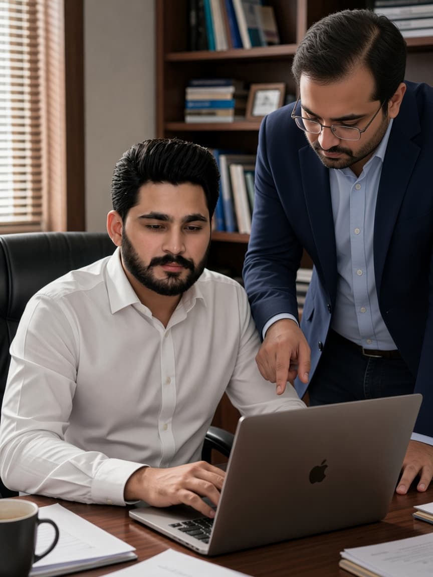 WordbitX CEO reviewing application work with an engineer